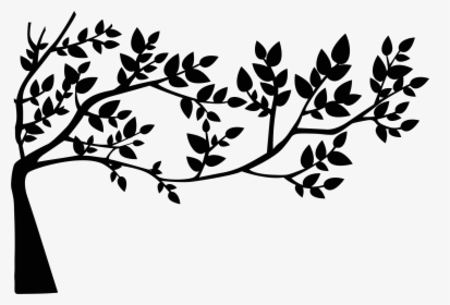 Tree With Leaves Vector Freeuse Stock Black And White - Tree Silhouette With Leaves, HD Png Download, Free Download