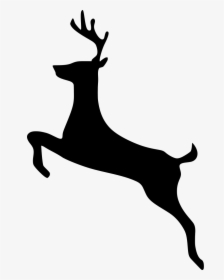Deer, Stag, Antler, Black, Jumping, Leaping, Jump, - Deer Clip Art, HD Png Download, Free Download
