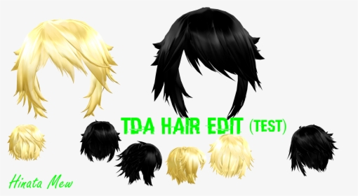 Black Hair Hair Coloring Wig Hairstyle - Mmd Tda Male Hair, HD Png Download, Free Download