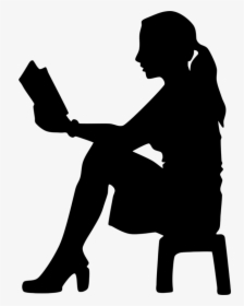 Human - Woman Reading Silhouette, HD Png Download, Free Download