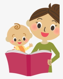 Transparent Children Reading Clipart - Parent And Kid Reading Book, HD Png Download, Free Download