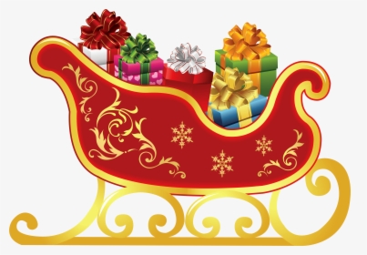 Sled Cliparts - Clip Art Christmas Sleigh, HD Png Download, Free Download