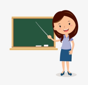Teacher Cartoon Blackboard - Cartoon Transparent Background Teacher Clipart, HD Png Download, Free Download