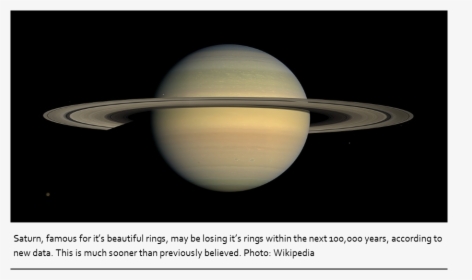 Saturn May Lose Rings Sooner Than Expected - Saturn, HD Png Download, Free Download
