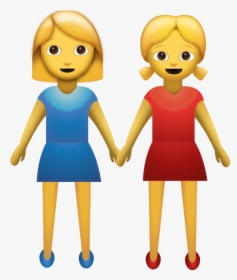 Download Two Women Holding Hands Iphone Emoji Icon - Girls Holding Hands Emoji, HD Png Download, Free Download