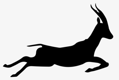 Gazelle Running Silhouette - Running Gazelle Silhouette, HD Png Download, Free Download
