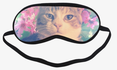 "kitty In Bloom - Cherry Blossom Sleep Mask, HD Png Download, Free Download