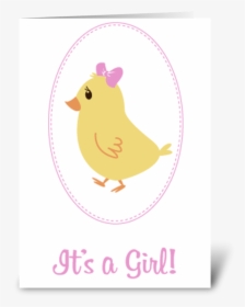 Little Girl Chick Baby Announcement Greeting Card, HD Png Download, Free Download