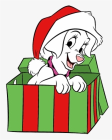 New Dalmatian Puppy As Santa Claus Oddball In Gift, HD Png Download, Free Download