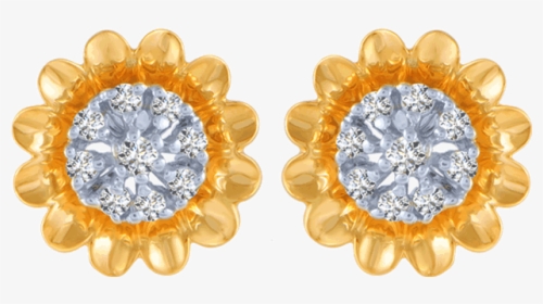18kt Yellow Gold And Diamond Stud Earrings For Women, HD Png Download, Free Download