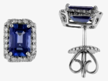 Tanzanite And Diamond Earrings Set In 14k White Gold, HD Png Download, Free Download