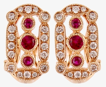 Art Deco Ruby Stud Earrings"  Class=, HD Png Download, Free Download