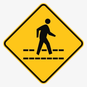 Pedestrian Crossing Warning Trail Sign Yellow, HD Png Download, Free Download