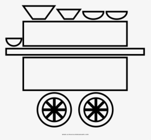 Food Cart Coloring Page, HD Png Download, Free Download