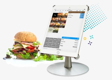A Hamburger Next To An Ipad Displaying Touchbistro, HD Png Download, Free Download