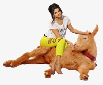 Selena Having A Relaxing Goat Sit, HD Png Download, Free Download