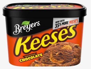 A 48 Ounce Tub Of Breyers Reese"s Chocolate Front Of, HD Png Download, Free Download