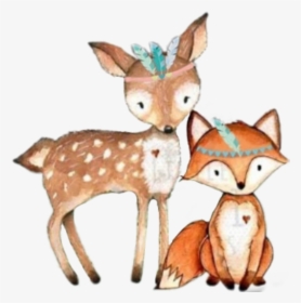 #tribal #fox #deer #woodland #forest #animals, HD Png Download, Free Download