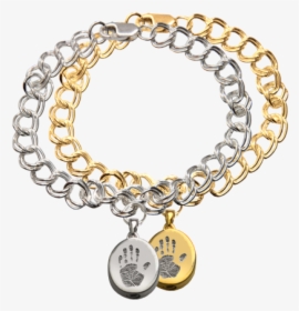 Petite Oval Charm With Handprint Bracelet, HD Png Download, Free Download