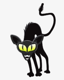 Halloween Black Cat Cartoon, HD Png Download, Free Download