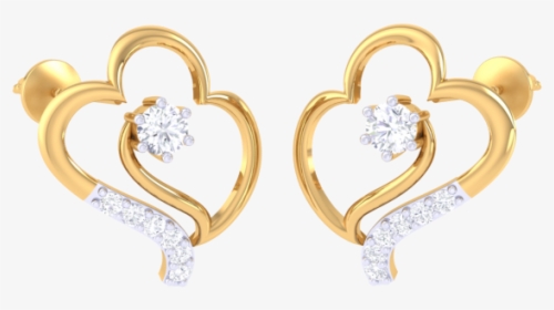 Double Heart Shaped Studs, HD Png Download, Free Download