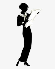 Woman Reading Newspaper Silhouette, HD Png Download, Free Download