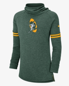 Green Bay Packers Ladies Throwback Long Sleeve Funnel, HD Png Download, Free Download
