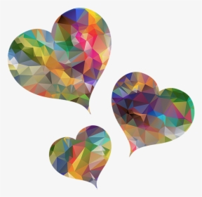 Three Hearts Hearts Painting Poly Shape Free Photo, HD Png Download, Free Download