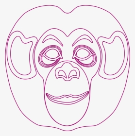 Monkey Face Mask To Colour Png, Transparent Png, Free Download