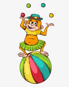Monkey Circus Cartoon Icon Free Download Image, HD Png Download, Free Download