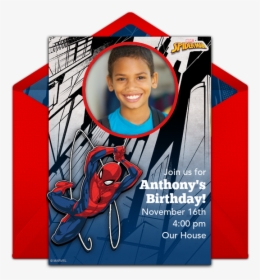 Spider-man Swinging Photo Online Invitation, HD Png Download, Free Download