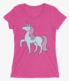 Blue And Pink Unicorn Short Sleeve Women"s T-shirt, HD Png Download, Free Download
