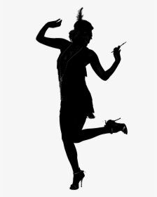 1920s Flapper Roaring Twenties Silhouette Dance - Transparent Flapper Silhouette, HD Png Download, Free Download