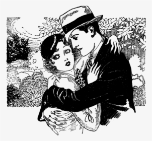 1920s Black And White Romantic Art, HD Png Download, Free Download