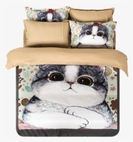 Cat Print Bedding Set - Bed Sheet, HD Png Download, Free Download