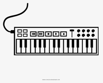 Midi Controller Coloring Page - Musical Keyboard, HD Png Download, Free Download