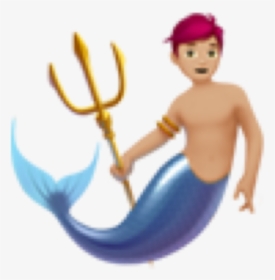 #mermaid #merman #man #emoji #freetoedit - Mermaid Man Emoji, HD Png Download, Free Download