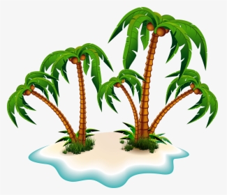 Trees And Island Png - Palm Tree Island Clipart, Transparent Png, Free Download