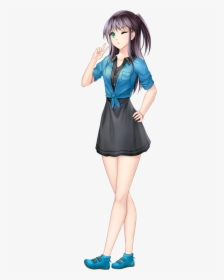 Anime Girl With Black - Anime Girl Wearing Blouse, HD Png Download, Free Download