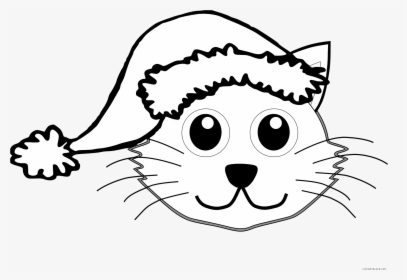 Cat Outline Animal Free Black White Clipart Images - Cat With A Hat Clipart Black And White, HD Png Download, Free Download
