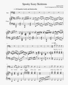 Spooky Scary Skeletons Piano Sheet Music For Beginners, HD Png Download, Free Download