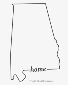 Free Alabama Outline With Home On Border, Cricut Or, HD Png Download, Free Download