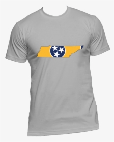 Tennessee Flag State Outline Yellow Mens Short Sleeve - T-shirt, HD Png Download, Free Download