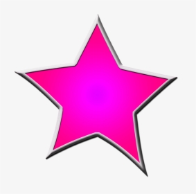 Pink Framed Star Drawing - Clipart Blue Star, HD Png Download, Free Download