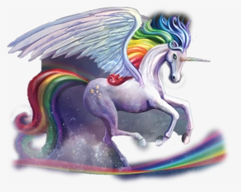 #unicorn #rainbow🌈 #rainbowbrite - White Horse With Purple Mane, HD Png Download, Free Download