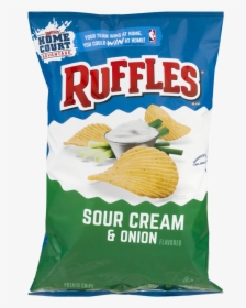 Ruffles Sour Cream & Onion Potato Chips, - Potato Chip, HD Png Download, Free Download