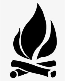 Camping Silhouette Clip Art , Png Download - Black And White Bonfire Clipart, Transparent Png, Free Download