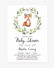 Free Fox Baby Shower Invite Template, HD Png Download, Free Download