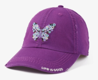 Butterfly Flowers Sunwashed Chill Cap - Baseball Cap, HD Png Download, Free Download