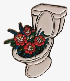 #toilet #flowers #pin #art #grunge #tumblr #icon #trash - Grunge Tumblr Stickers Png, Transparent Png, Free Download